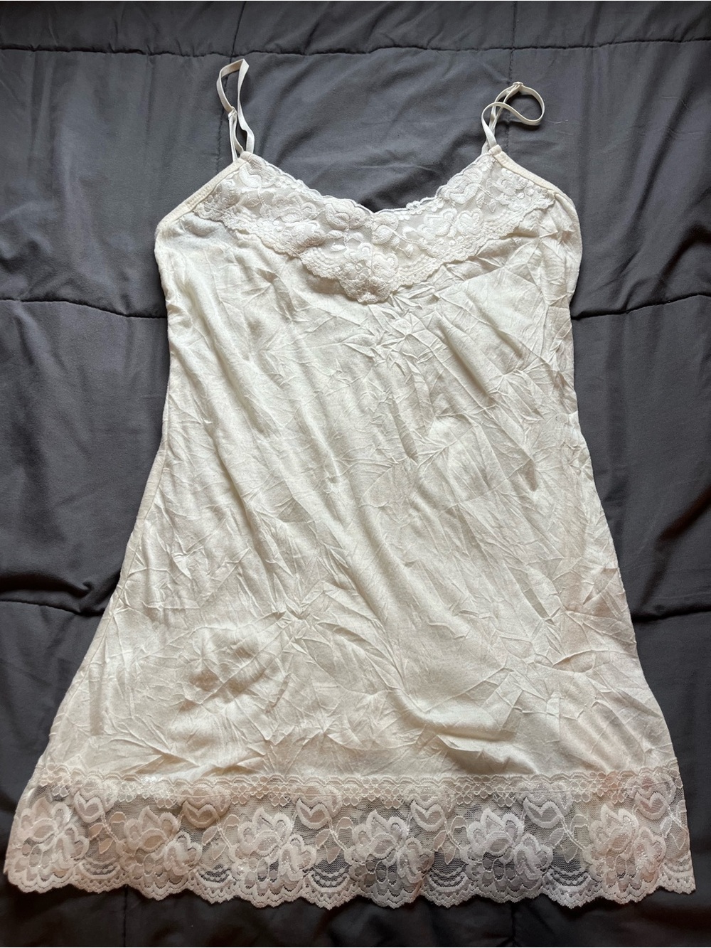 Maurices Cream Lace-Trim Slip Tank